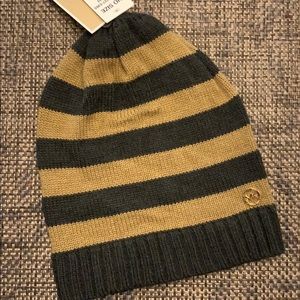 Michael Kors slouchy knit beanie hat brown NWT